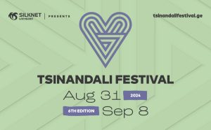 Promotional banner for the 6th edition of the Tsinandali Festival, presented by Silknet. The festival is scheduled to take place from August 31 to September 8, 2024
